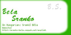 bela sranko business card